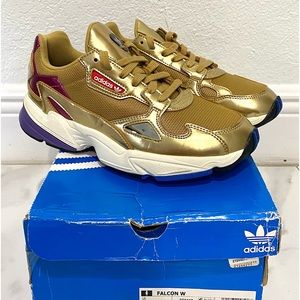 Adidas Falcon Sneaker Metallic Gold - Women Size 8